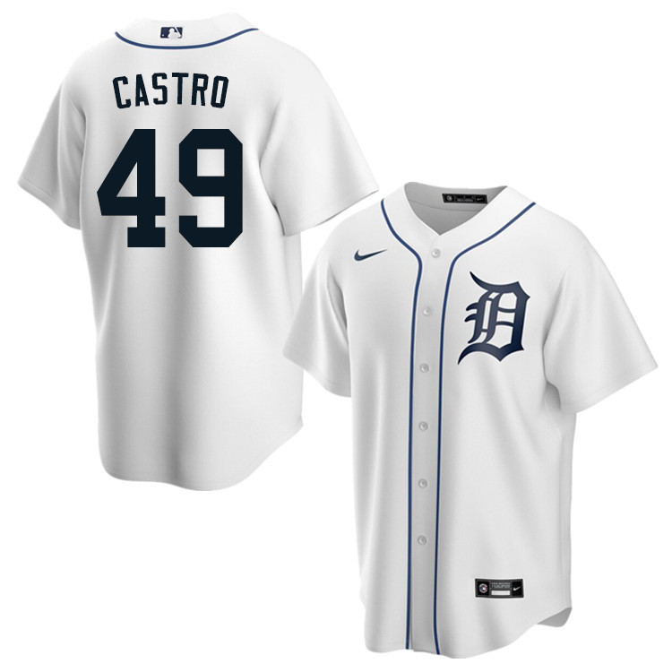 Nike Men #49 Willi Castro Detroit Tigers Baseball Jerseys Sale-White